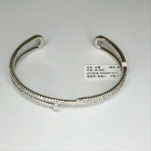 Silver Rhinestones Bangle Bracelet NWT Party Special Occassion Jewelry